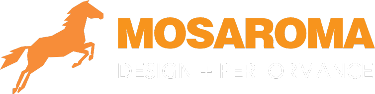 Mosaroma Logo - Original Orange auf Anthrazit